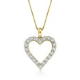thumbnail image 1 of Ross-Simons 0.30 ct. t.w. Diamond Heart Pendant Necklace in 18kt Gold Over Sterling, Women's, Adult, 1 of 5
