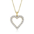 thumbnail image 1 of Ross-Simons 0.30 ct. t.w. Diamond Heart Pendant Necklace in 18kt Gold Over Sterling, Women's, Adult, 1 of 5