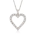 thumbnail image 1 of Ross-Simons 0.30 ct. t.w. Diamond Heart Pendant Necklace in Sterling Silver, Women's, Adult, 1 of 4