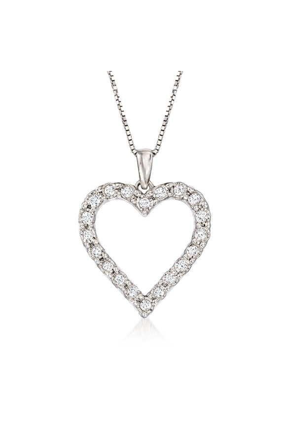 0.30 ct. t.w. Diamond Heart Pendant Necklace in Sterling Silver, Women's, Adult
