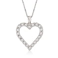 thumbnail image 1 of Ross-Simons 0.30 ct. t.w. Diamond Heart Pendant Necklace in Sterling Silver, Women's, Adult, 1 of 4