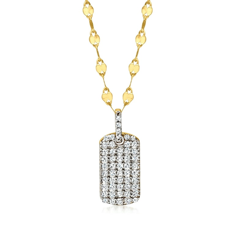 Womens diamond dog tag necklace 2025