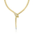 thumbnail image 1 of Ross-Simons 0.33 ct. t.w. Diamond Snake Y-Necklace With Emerald Eyes in 18kt Gold Over Sterling, Women's, Adult, 1 of 7