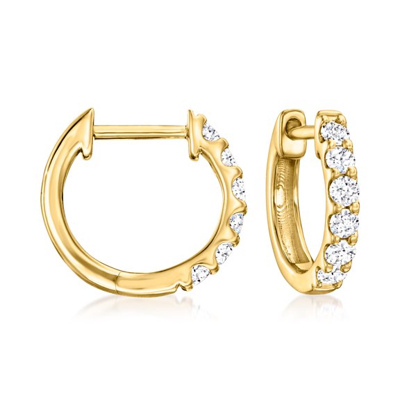 Ross-Simons 0.33 ct. t.w. Lab-Grown Diamond Hoop Earrings in 18kt Gold Over Sterling, Women's, Adult