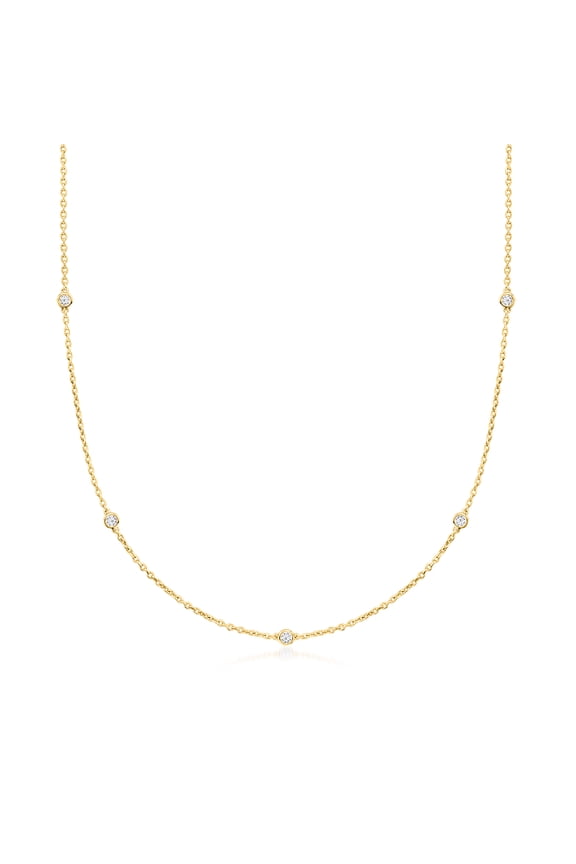 0.33 ct. t.w. Lab-Grown Diamond Station Necklace in 18kt Gold Over Sterling, Women's, Adult