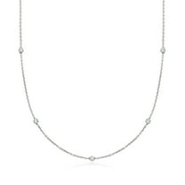 Ross-Simons 0.33 ct. t.w. Lab-Grown Diamond Station Necklace in Sterling Silver, Women's, Adult