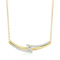 Ross-Simons 0.40 ct. t.w. Diamond Curved Multi-Bar Necklace in 18kt Gold Over Sterling, Women's, Adult