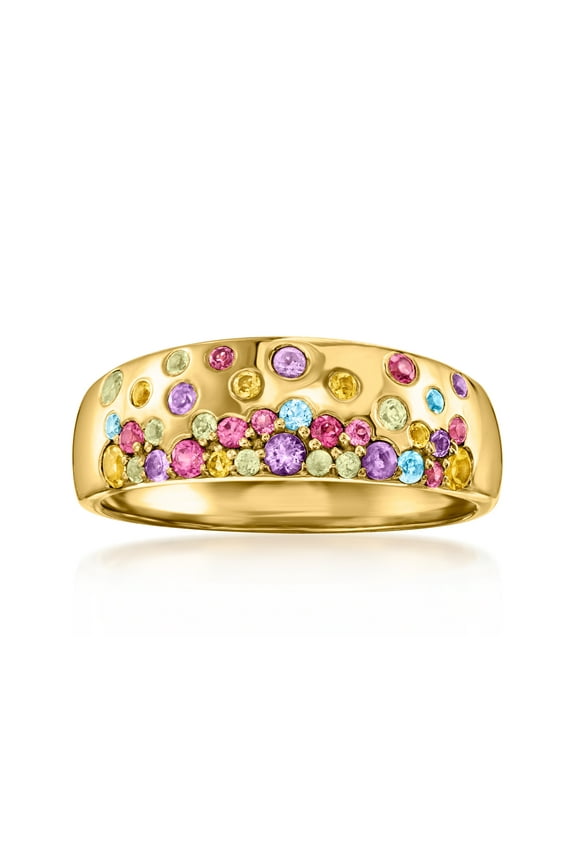 0.45 ct. t.w. Scattered Multi-Gemstone Ring in 18kt Gold Over Sterling, Women's, Adult
