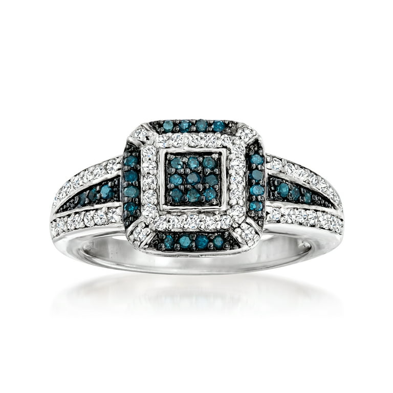 Ross Simons 0.49 ct. t.w. Blue and White Diamond Ring in Sterling