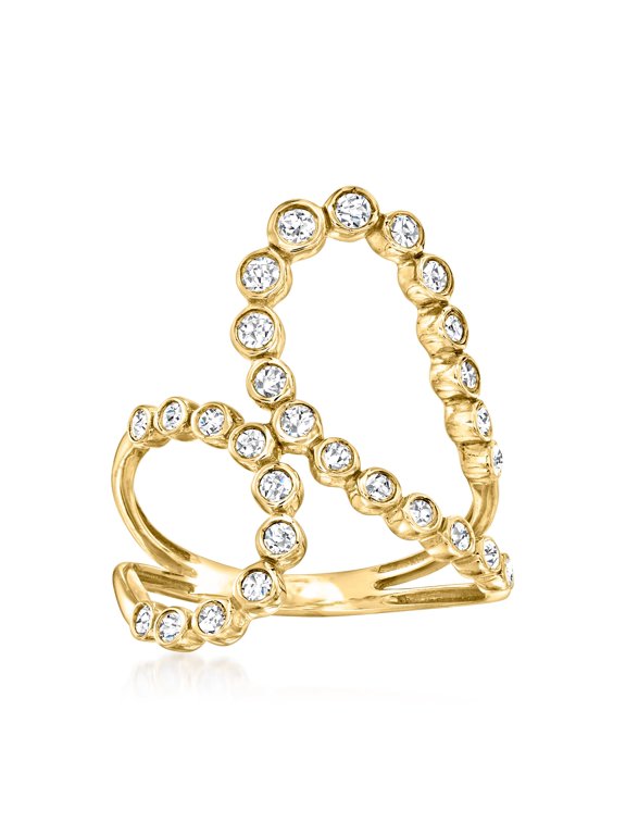 0.50 ct. t.w. Bezel-Set Diamond Double-Loop Ring in 14kt Yellow Gold, Women's, Adult