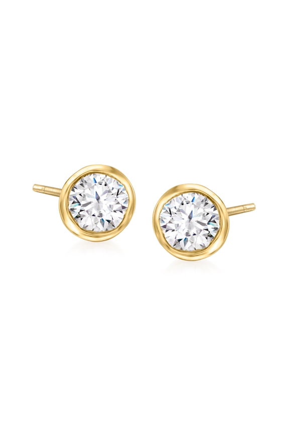 0.50 ct. t.w. Bezel-Set Diamond Stud Earrings in 14kt Yellow Gold, Women's, Adult