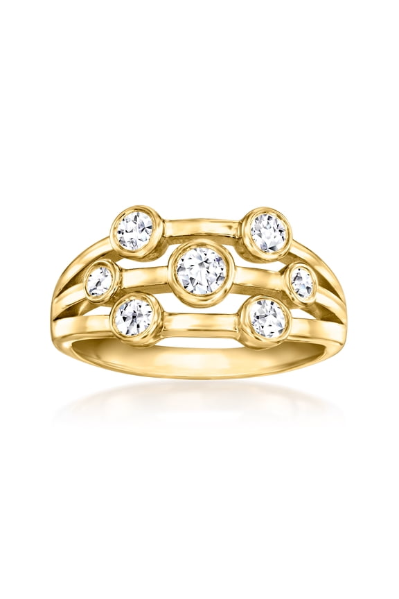 0.50 ct. t.w. Bezel-Set Lab-Grown Diamond Multi-Row Ring in 18kt Gold Over Sterling, Women's, Adult