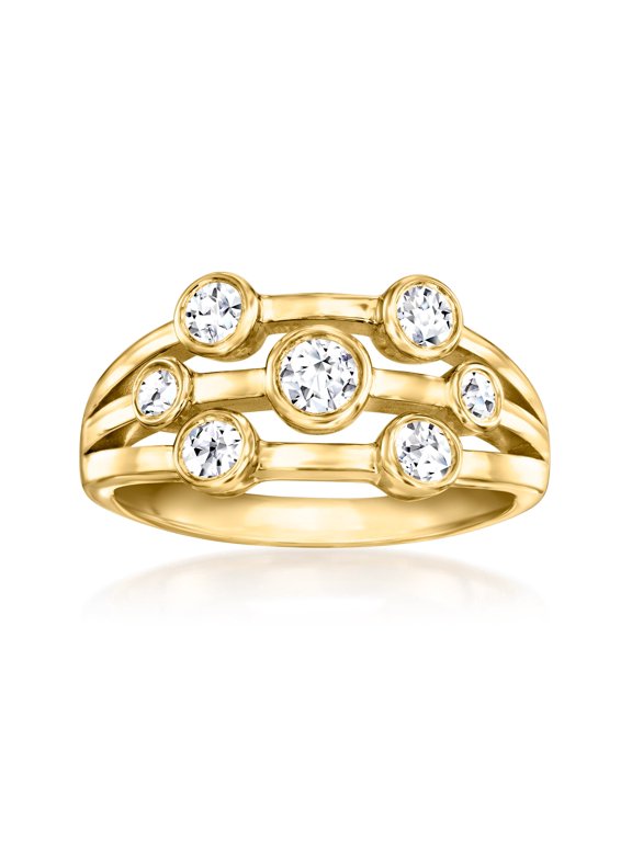 0.50 ct. t.w. Bezel-Set Lab-Grown Diamond Multi-Row Ring in 18kt Gold Over Sterling, Women's, Adult
