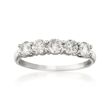 Ross-Simons 0.50 ct. t.w. Diamond 5-Stone Ring in 14kt White Gold, Women's, Adult