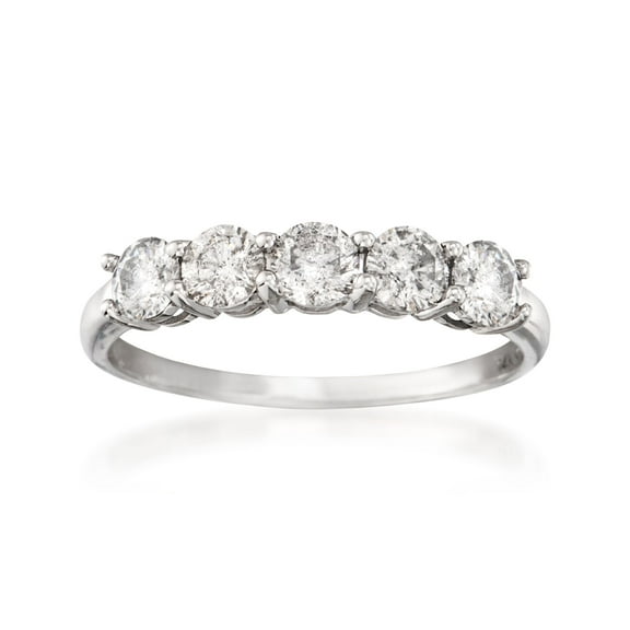 Ross-Simons 0.50 ct. t.w. Diamond 5-Stone Ring in 14kt White Gold, Women's, Adult
