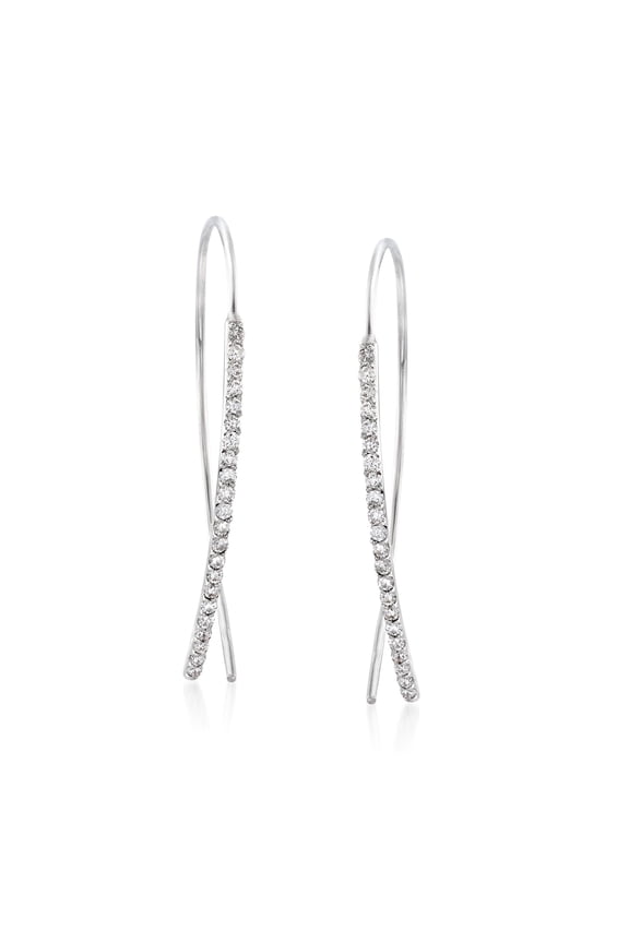 0.50 ct. t.w. Diamond Linear Wire Threader Earrings in 14kt White Gold, Women's, Adult