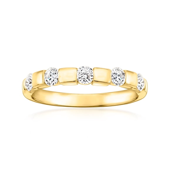 Ross-Simons 0.50 ct. t.w. Lab-Grown Diamond 5-Stone Ring in 18kt Gold Over Sterling, Women's, Adult