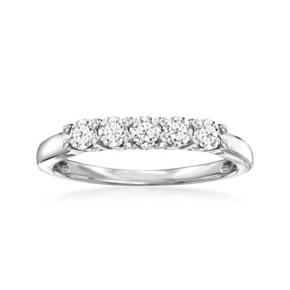 Ross-Simons 0.50 ct. t.w. Lab-Grown Diamond 5-Stone Ring in Sterling Silver, Women's, Adult
