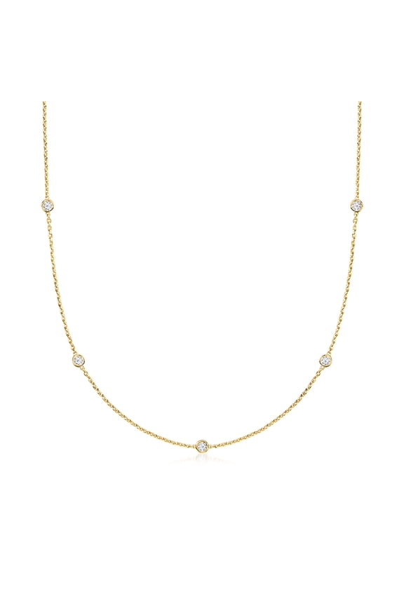 0.50 ct. t.w. Lab-Grown Diamond Station Necklace in 18kt Gold Over Sterling, Women's, Adult