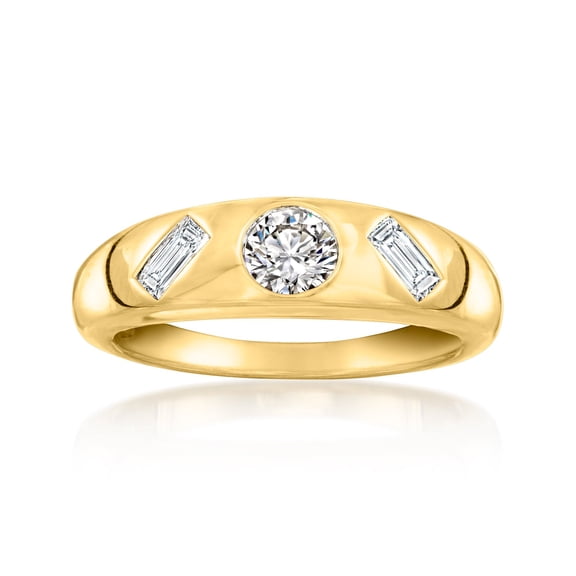 Ross-Simons 0.50 ct. t.w. Multi-Shaped Lab-Grown Diamond Ring in 18kt Gold Over Sterling, Women's, Adult