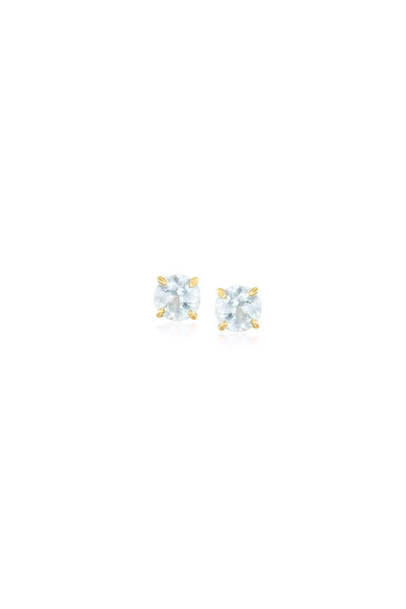 0.50 ct. t.w. Round Aquamarine Stud Earrings in 14kt Yellow Gold, Women's, Adult