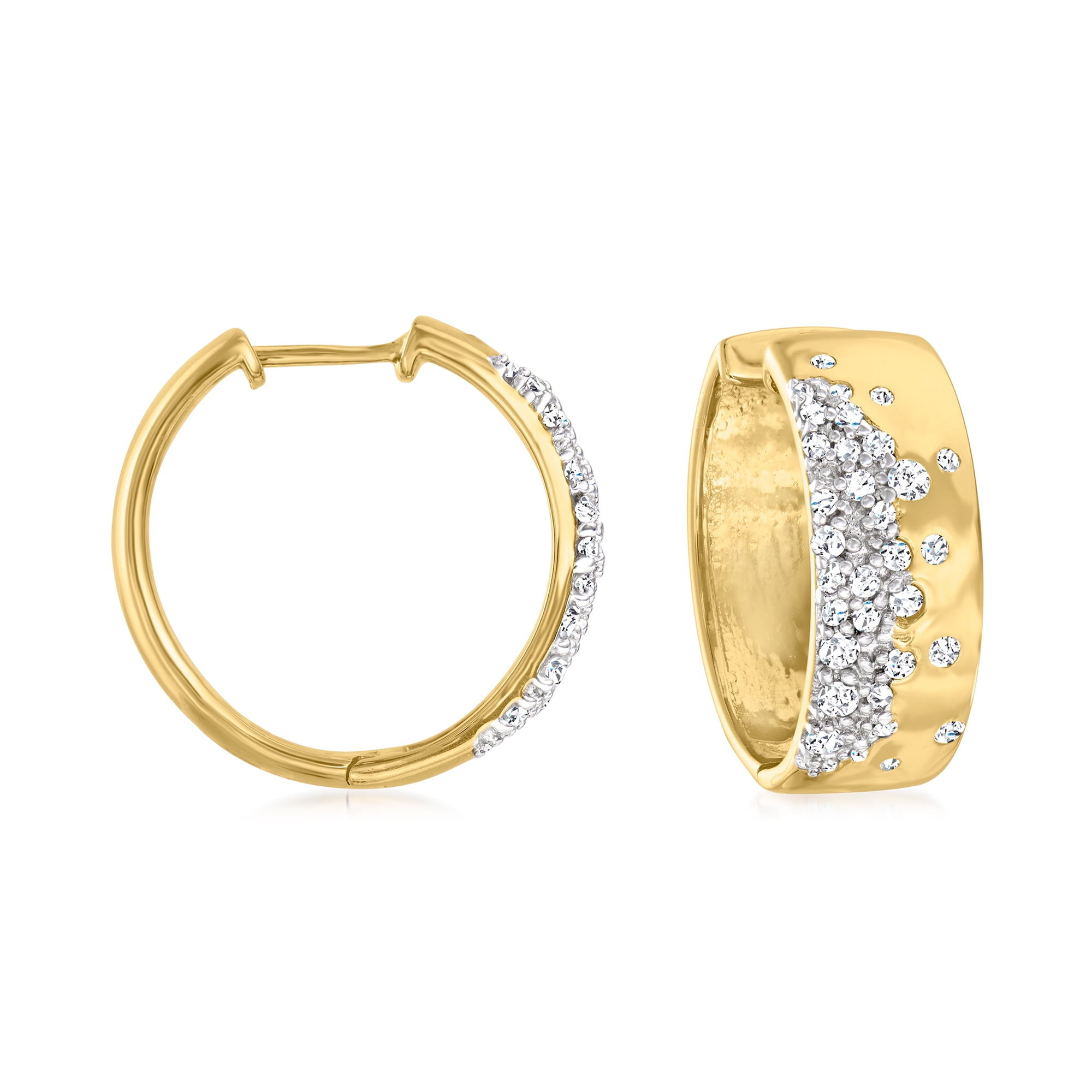 Brilliance Fine Jewelry 0.50 Carat T.W. Diamond Stud Earring in 14K White  Gold, (I-J, I2-I3) 