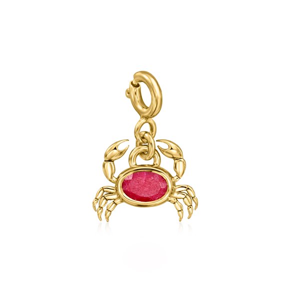 Ross-Simons 0.60 Carat Ruby Crab Charm in 18kt Gold Over Sterling, Women's, Adult
