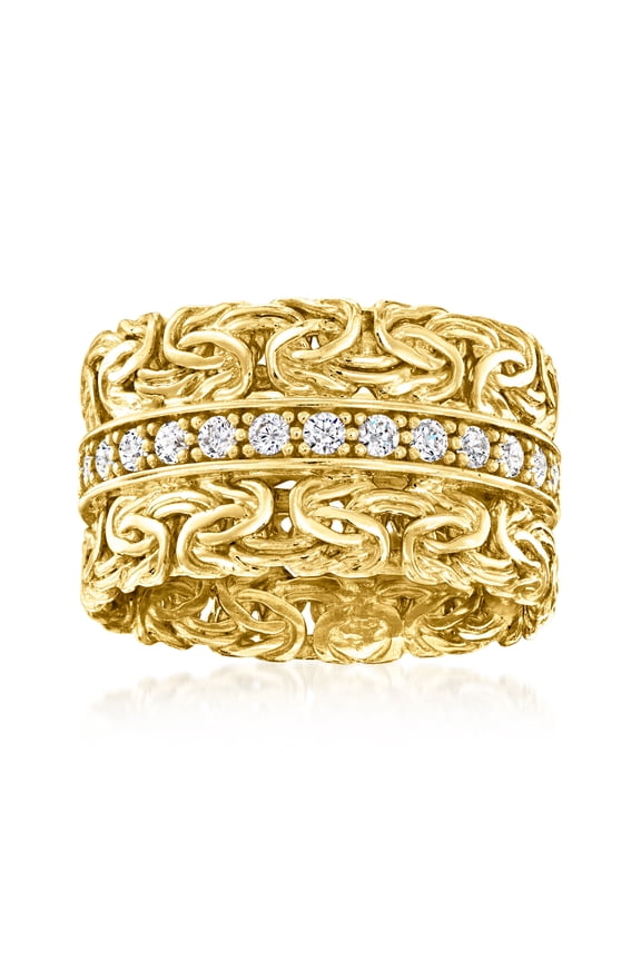 0.60 ct. t.w. CZ Byzantine Ring in 18kt Gold Over Sterling, Women's, Adult