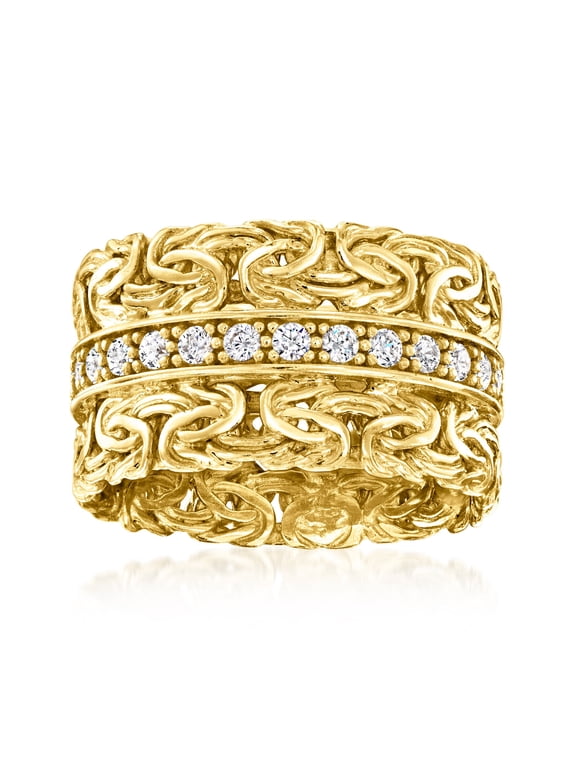 0.50 ct. t.w. CZ Byzantine Ring in 18kt Gold Over Sterling, Women's, Adult