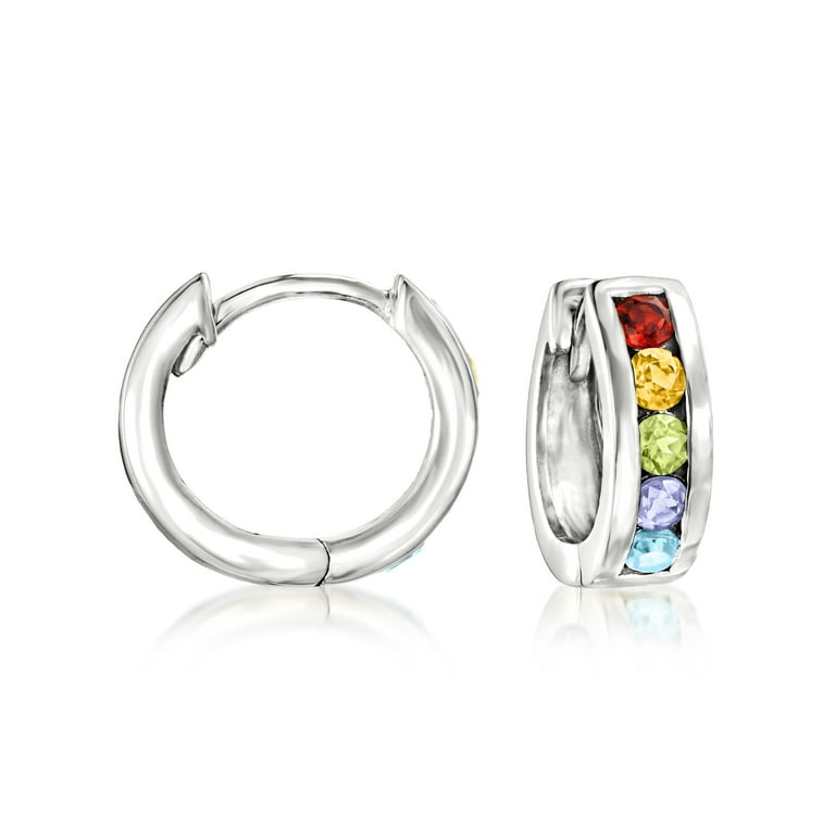 Ross-Simons Multi-Gemstone Huggie Hoop Earrings in
