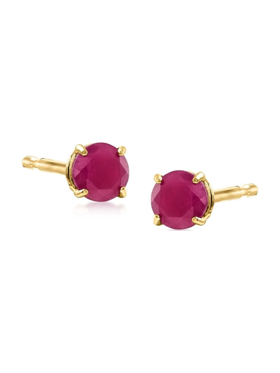 0.60 ct. t.w. Round Ruby Earrings in 14kt Yellow Gold, Women's, Adult