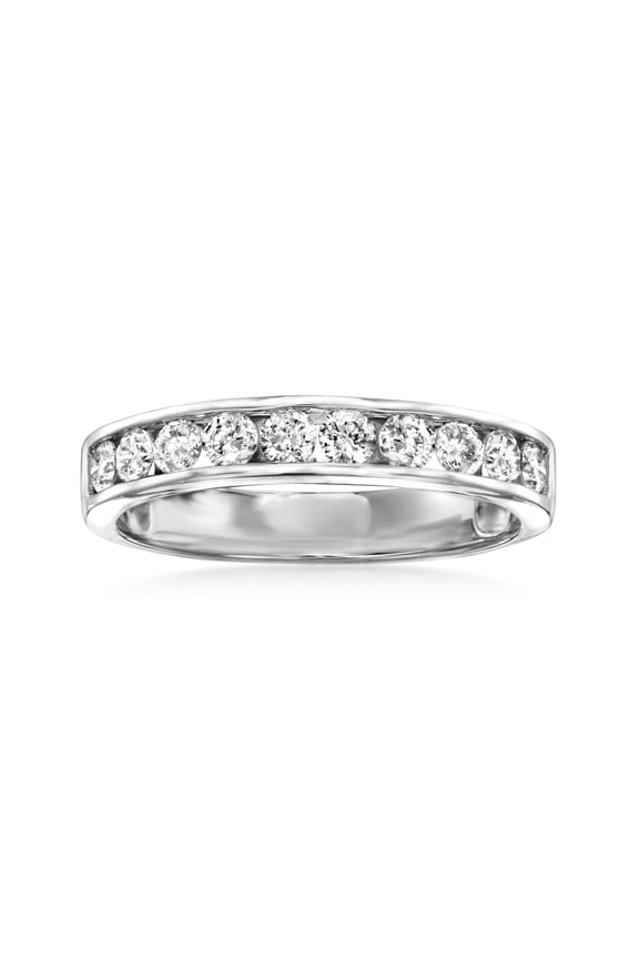 0.75 ct. t.w. Channel-Set Diamond Wedding Band in 14kt White Gold, Women's, Adult