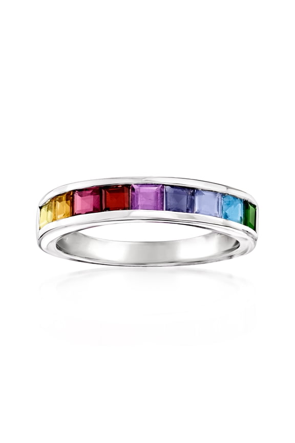 0.90 ct. t.w. Multi-Gemstone Ring in Sterling Silver, Women's, Adult
