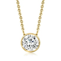 Ross-Simons 1.00 Carat Bezel-Set Lab-Grown Diamond Necklace in 14kt Yellow Gold, Women's, Adult