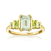 Ross-Simons 1.00 Carat Prasiolite and .26 ct. t.w. Peridot Ring in 14kt Yellow Gold, Women's, Adult