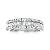 Ross-Simons 1.00 ct. t.w. Baguette and Round Diamond Ring in Sterling Silver, Women's, Adult