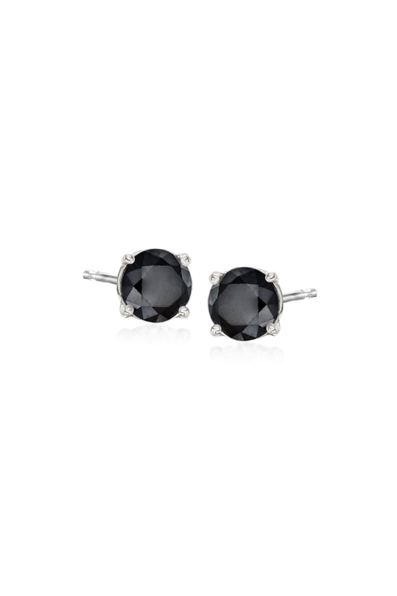 1.00 ct. t.w. Black Diamond Stud Earrings in Sterling Silver, Women's, Adult