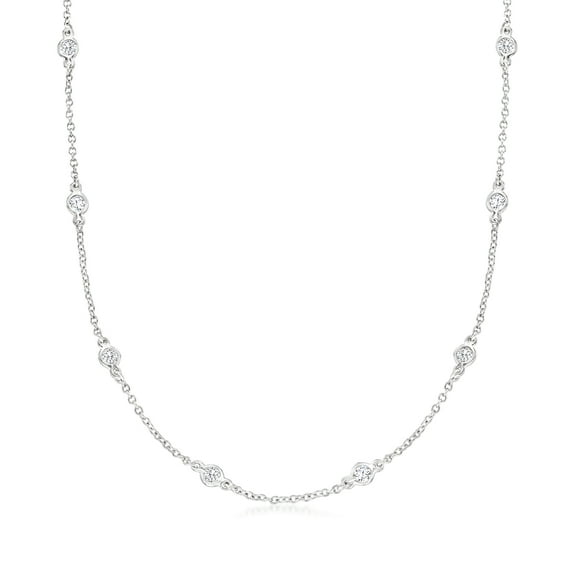 Ross-Simons 1.00 ct. t.w. CZ Necklace in Sterling Silver, Women's, Adult