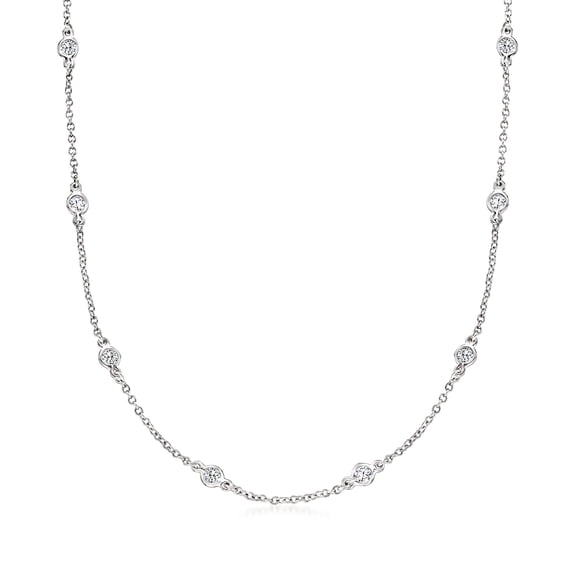 Ross-Simons 1.00 ct. t.w. CZ Necklace in Sterling Silver, Women's, Adult