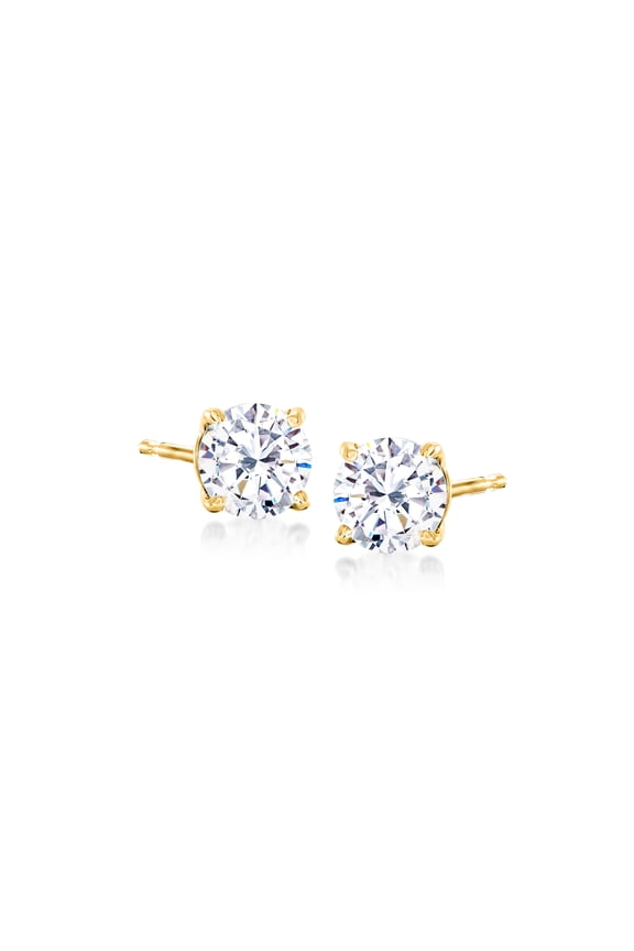 1.00 ct. t.w. CZ Stud Earrings in 14kt Yellow Gold, Women's, Adult