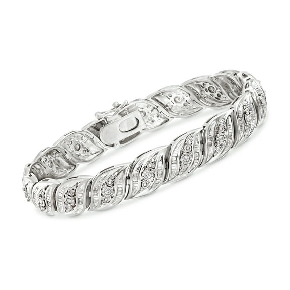 Ross-Simons 1.00 ct. t.w. Diamond Bracelet in Sterling Silver, Women's, Adult