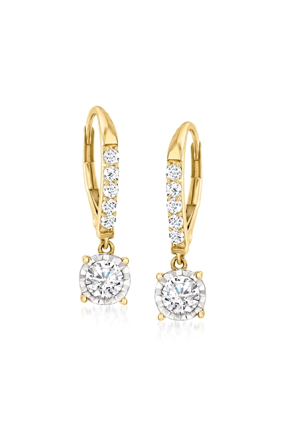 1.00 ct. t.w. Diamond Drop Earrings in 14kt Yellow Gold, Women's, Adult