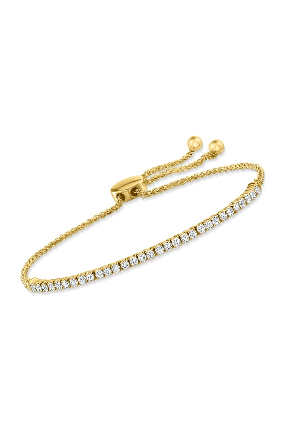 1.00 ct. t.w. Diamond Line Bolo Bracelet in 14kt Yellow Gold, Women's, Adult