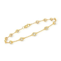 Ross-Simons 1.00 ct. t.w. Diamond Station Bracelet in 18kt Gold Over Sterling Silver, Women's, Adult