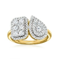 Ross-Simons 1.10 ct. t.w. Diamond Toi Et Moi Ring in 18kt Gold Over Sterling, Women's, Adult