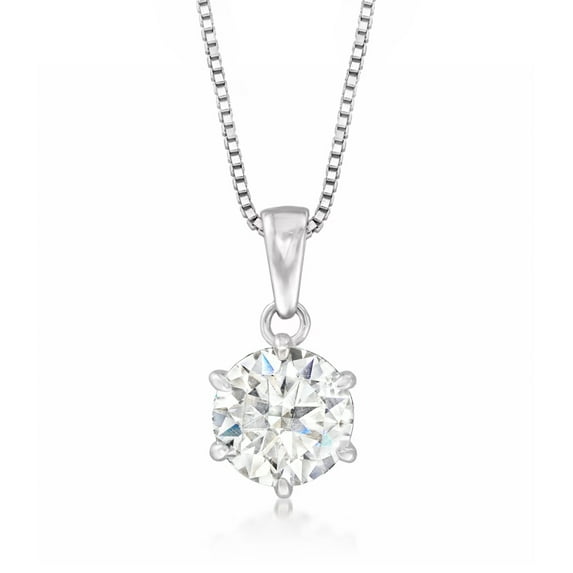 Ross-Simons 1.20 Carat Moissanite Pendant Necklace in Sterling Silver, Women's, Adult