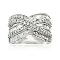 thumbnail image 1 of Ross-Simons 1.25 ct. t.w. Baguette and Round Diamond Highway Ring in Sterling Silver, Women's, Adult, 1 of 5
