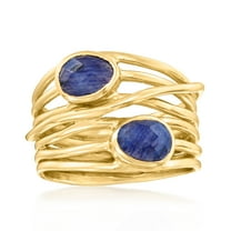 Ross-Simons 1.40 ct. t.w. Sapphire Multi-Row Ring in 18kt Gold Over Sterling, Women's, Adult