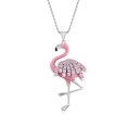 thumbnail image 1 of Ross-Simons 1.41 ct. t.w. Pink CZ Flamingo Pendant Necklace With Pink Enamel in Sterling Silver, Women's, Adult, 1 of 4