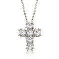 thumbnail image 1 of Ross-Simons 1.50 ct. t.w. CZ Cross Pendant Necklace in Sterling Silver, Women's, Adult, 1 of 4